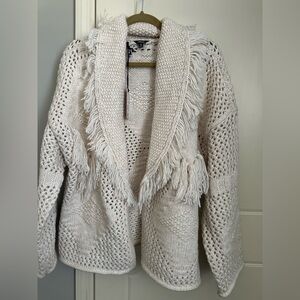 NWT - Agatha Women's Open-Front Knit Cardigan with Fringe